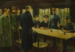 The Signing of the Armistice in the Railway Carriage at Compiegne, November 11th 1918,