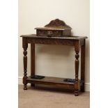 Victorian carved oak hall stand, W91cm, H103cm Condition Report <a href='//www.