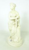 19th/ early 20th Century Parian ware figure of a classical style female artist,