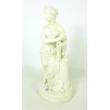 19th/ early 20th Century Parian ware figure of a classical style female artist,