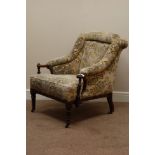 Quality late Victorian walnut framed upholstered drawing room chair Condition Report