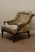 Quality late Victorian walnut framed upholstered drawing room chair Condition Report