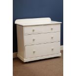 Victorian painted pine chest fitted with two short and two long drawers,