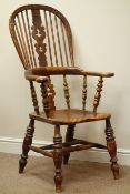 Victorian elm and beech high back Windsor armchair Condition Report <a