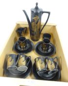 Portmeirion 'Pheonix' pattern coffee set for six in one box Condition Report <a