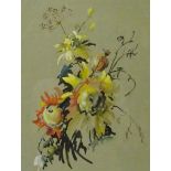 'Chrysanthemums', watercolour signed by Barbara Crowe (British 1942-), 36cm x 27.