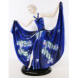 Goldscheider Art Deco figure of a dancing girl by Stefan Dakon, printed factory marks to base,