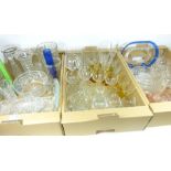 Two mid 20th Century glass dressing table sets, drinking glasses, vases,