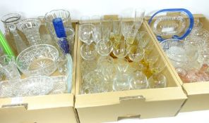 Two mid 20th Century glass dressing table sets, drinking glasses, vases,