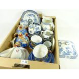 Wood & Sons 'Yuan' pattern teaware and Japanese egg shell teaware with Geisha silhouette in one box