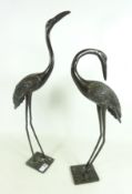 Pair of cast bronze Storks H60cm Condition Report <a href='//www.
