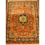 Persian design red ground rug/wall hanging,