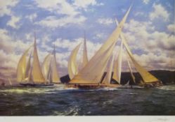 J Class Yachts off the Isle of Wight, limited edition colour print no.
