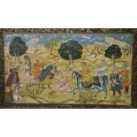 Procession Scene, 20th century oriental painting on fabric 54.