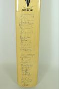 Cricket bat signed by the England, New Zealand, West Indies,