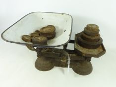 Set of large early 20th Century grocer's scales with weights Condition Report