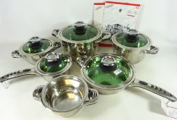 Swiss limited edition stainless steel six piece cookware set,