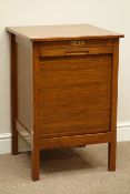 Early 20th century oak tambour roll filing cabinet, W51cm, H76cm,