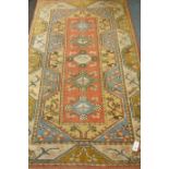 Turkish rug, geometric design, 204cm x 121cm Condition Report <a href='//www.