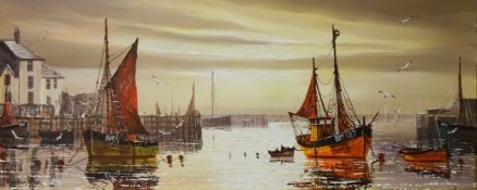 Brixham Trawlers in a Harbour,