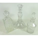 19th Century cut glass decanter and two other cut glass decanters (3) Condition Report