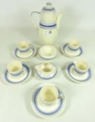 Art Deco Gray's pottery coffee set for six,