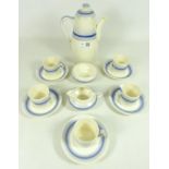 Art Deco Gray's pottery coffee set for six,