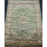 Persian Kashan design green and beige ground rug/wall hanging 230cm x 160cm Condition
