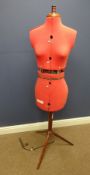 Vintage dress maker's dummy with adjustable waist & attachments Condition Report