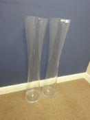 Pair of large LSA International single stem glass vases,