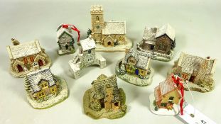 Eleven Lilliput Lane Christmas edition models,
