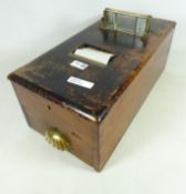 Early 20th Century Gledhills mahogany patent cash till L49.5cm x H18.