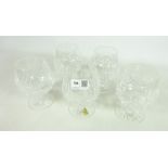 Set of five Waterford crystal Lismore pattern brandy glasses (5) Condition Report