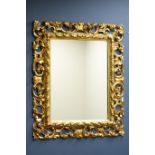 Early 20th century Italian gilt wood and gesso wall mirror,