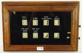 20th century Hospital Bell box indicator for eight bells including X-Ray, O P Theatre,