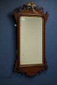 Late 19th century mahogany Chippendale style wall mirror, with carved and gilt decoration,