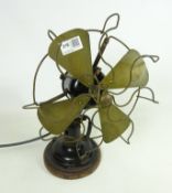 Retro Industrial desk fan with brass blades,