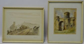 Kings Highway - Scarborough and Stone Archway, two 19th century watercolours unsigned max 17cm x 25.