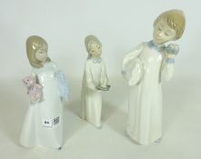 Lladro girl and two Nao figurines (3) Condition Report <a href='//www.