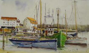 Moored Boats in Harbour,