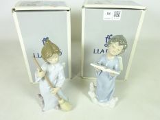 Lladro cherub figures 'Angelic Voice' and 'Sweep away the Clouds',