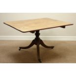 Early 19th century mahogany dining table, rectangular tilt top,