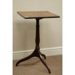 Early 19th century country walnut tilt top tripod table with rosewood inlay, 42cm x 43cm,