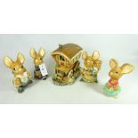 Four large Pendelfin models; 'Mother Rabbit', 'Father Rabbit',