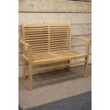 Teak two seat garden bench, W101cm Condition Report <a href='//www.