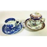 19th Century porcelain custard cup and saucer,