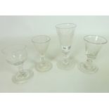 Four late 18th/ early 19th Century etched drinking glasses (4) Condition Report