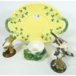 Franz cup and saucer decorated with a frog and lily pads, two Country Artists models,