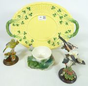 Franz cup and saucer decorated with a frog and lily pads, two Country Artists models,