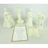 Four Royal Worcester figurines; 'Mothering Sunday', 'First Steps',